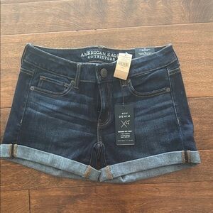 American Eagle Outfitters Blue Jean Shorts with Cuffed Hem